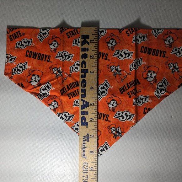 NEW- Homemade OSU Oklahoma State Cowboys Dog Bandana (12" x 8") Size L-XL - Picture 4 of 7